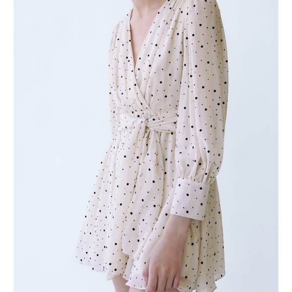 micro dot mini dress zara